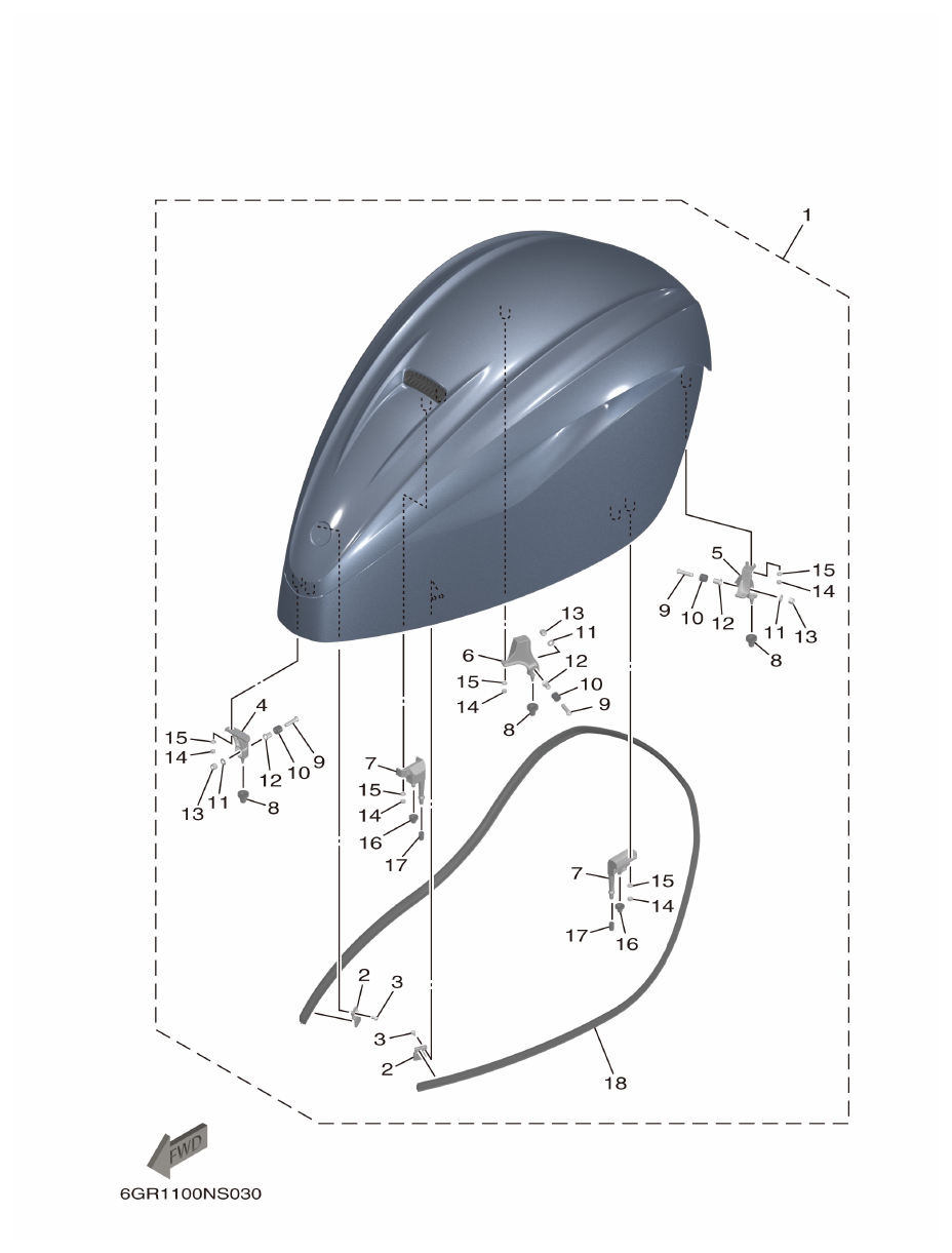 Yamaha XF425NSA2, XF425NSA7 TOP COWLING 2 parts diagram